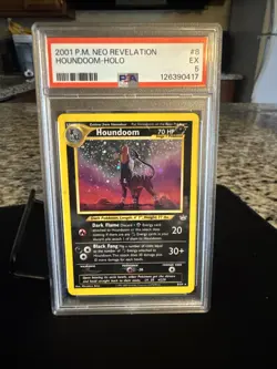 Pokemon Neo Revelation 2001 #8 Houndoom Holo Card - PSA 5 - Image 1