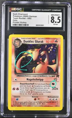 Pokemon Karte/card - Dark Charizard Dunkles Glurak 4/82 Misprint Holo NM / Mint+ - Image 2
