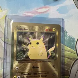 Pikachu Gold Metal Card 58/102 Celebrations 25th Anniversary Pokemon TCG damaged - Image 2
