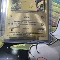 Pikachu Gold Metal Card 58/102 Celebrations 25th Anniversary Pokemon TCG damaged - Image 3