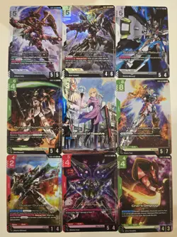 gundam newtype rising- LR/U+ card lot a show of resolve alt art + bonus cards! - Image 1