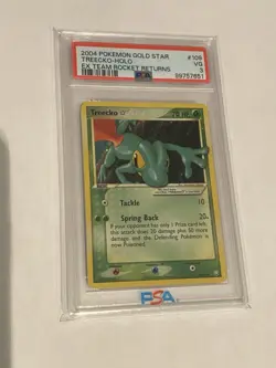 Pokemon Treecko Gold Star EX Team Rocket Returns Holo Rare #109 PSA 3 - Image 1