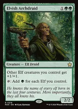 Magic The Gathering MTG ELVISH ARCHDRUID Foundation NM Near Mint - Image 1