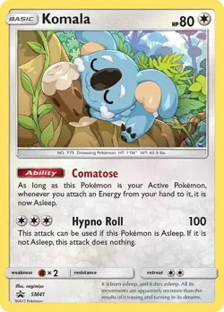 Komala SM41 Black Star Promo Cosmos Holo Rare Pokemon Card TCG - NM Near Mint - Image 1