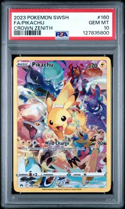 2023 POKEMON SWORD & SHIELD CROWN ZENITH #160 FULL ART/PIKACHU PSA 10 - Image 1