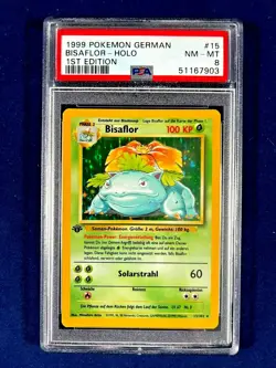 🔥👀📈 1999 Pokemon German Venusaur (Bisaflor) 1st Edition Holo #15 PSA NM-MT 8! - Image 1