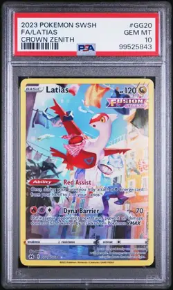 PSA 10 Latias Full Art GG20/GG70 FA Galarian Gallery 2023 Pokemon Crown Zenith - Image 1