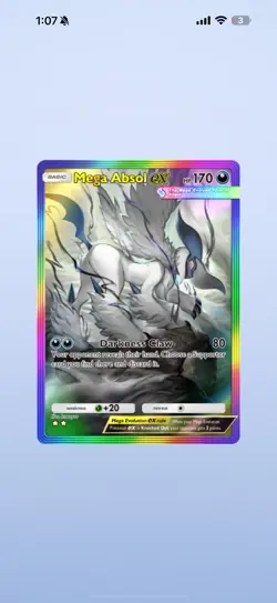 Pokemon TCG Pocket Mega Absol EX Rainbow Pack Mega Rising - Image 1