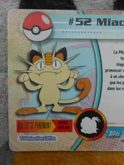 MIAOUSS #052 - TOPPS TV ANIMATION EDITION - POKEMON - BON ETAT - Image 5