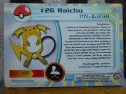 RAICHU #26 - TOPPS TV ANIMATION EDITION - CARTE POKEMON - TRES BON ETAT - Image 4