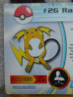 RAICHU #26 - TOPPS TV ANIMATION EDITION - CARTE POKEMON - TRES BON ETAT - Image 5