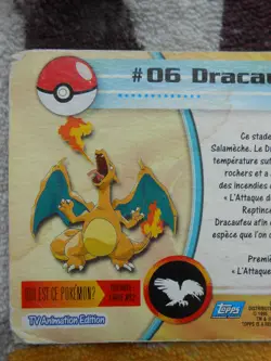 DRACAUFEU #06 - TOPPS TV ANIMATION EDITION - CARTE POKEMON - BON ETAT - Image 5