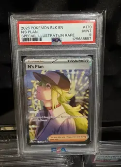 2025 Pokemon Black Bolt N’s Plan Special Illustration Rare PSA 9 - Image 1