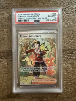 2025 POKEMON DESTINED RIVALS #236 ETHAN’S ADVENTURE PSA 10 - Image 1