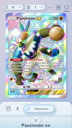 Passimian EX Shiny, Pokemon TCG Pocket, English language, Mega-Rising - Image 1