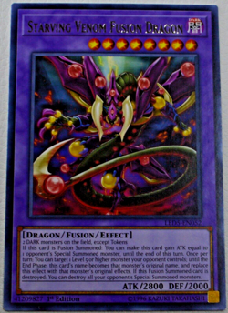 Yugioh Starving Venom Fusion Dragon LED5-EN052 Rare 1st Ed NM - Image 1