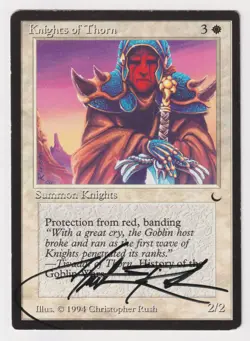 Signed Knights of Thorn HP The Dark Artist Christopher Rush MTG Reserved List! - Image 1