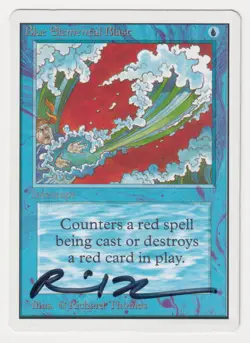Signed Blue Elemental Blast HP/DMG Unlimited Artist Richard Thomas MTG Magic! - Image 1