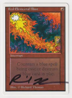 Signed Red Elemental Blast LP Unlimited Edition Artist Richard Thomas MTG Magic! - Image 1