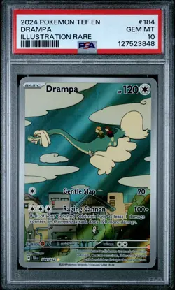 2024 POKEMON TEF EN-TEMPORAL FORCES ILLUSTRATION RARE #184 DRAMPA PSA 10 - Image 1