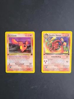 Pokemon Karten Sammlung Starter Glumanda Glutexo 1. Edition Rocket - Excellent+ - Image 1