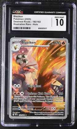 2025 Pokemon Destined Rivals Blaziken #192 (CGC 10) - Image 1