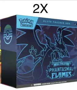 Lot of 2X Pokemon Phantasmal Flames Elite Trainer Box ETB CONFIRMED PRESALE - Image 1