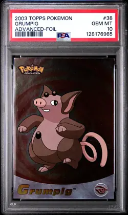 2003 TOPPS POKEMON ADVANCED FOIL #38 GRUMPIG PSA 10 - Image 1