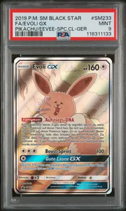 Pokemon Evoli GX SM233 Pikachu / Eevee Special Collection PSA 9 MINT - Image 1