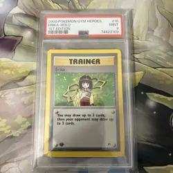 PSA 9 Pokemon Erika Holo 1st Edition Gym Heroes 16/132 MINT - Image 1