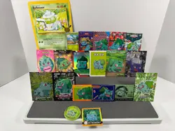 Pokemon Lot of 20 Cards and Stickers All Bulbasaur #1 Bulbasaur Only Pokemon Lot - Image 1