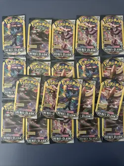 Pokemon Sword & Shield Rebel Clash 3-Card Booster 20 Packs Total 60 Cards - Image 1