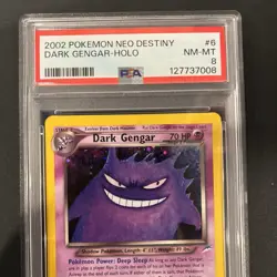 Pokemon TCG Dark Gengar Neo Destiny Holo Rare Card 6/105 PSA 8 NM-MT - Image 2