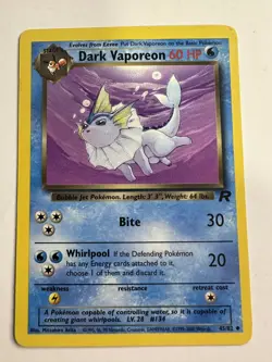 Dark Vaporeon 45/82 LP Pokemon Card - Vintage 2000 Team Rocket - Image 1