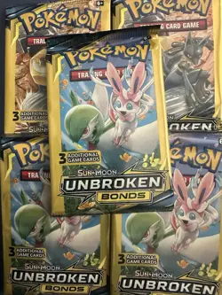 Pokemon Sun & Moon Unbroken Bonds 3 Card Mini Booster Pack - 5 Packs - Art Set - Image 2