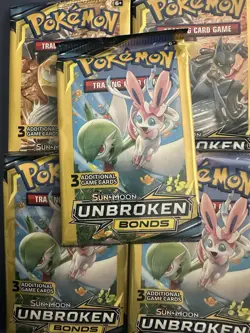 Pokemon Sun & Moon Unbroken Bonds 3 Card Mini Booster Pack - 5 Packs - Art Set - Image 4