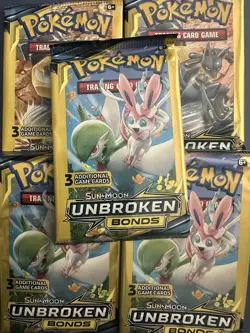Pokemon Sun & Moon Unbroken Bonds 3 Card Mini Booster Pack - 5 Packs - Art Set - Image 5