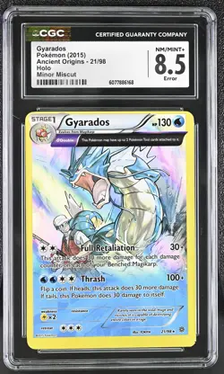 CGC 8.5 Gyarados 2015 Ancient Origins 21/98 Minor Miscut ERROR Holo Pokemon Card - Image 1
