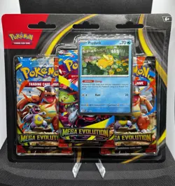 Pokemon TCG Mega Evolution 3 Pack Blister with Psyduck Promo Card - Image 1