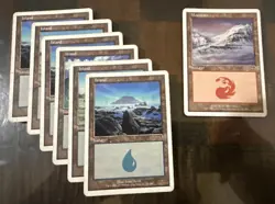 Magic The Gathering White Border Land Lot - Image 5