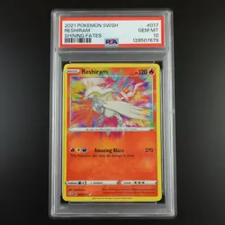 PSA 10 Reshiram 017/072 Pokemon Shining Fates Amazing Rare Holo Graded Card - Image 1