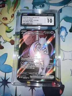 CGC 10 Team Rocket’s Mewtwo ex 213/182 Full Art Double Rare Pokemon TCG - Image 1