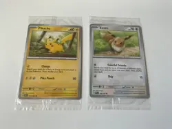 Pokemon TCG Eevee + Pikachu Pokemon Together Stamp Exclusive Sealed Promo - Image 1