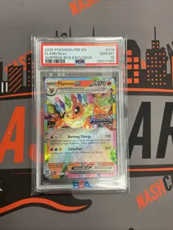 2025 Pokemon Prismatic Evolutions Flareon ex Surprise Box Promo #014/131 PSA 10 - Image 1