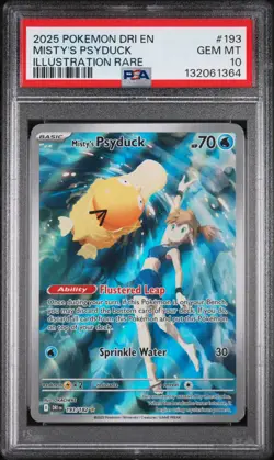 2025 POKEMON DRI EN DESTINED RIVALS ILLUSTRATION RARE 193 MISTY'S PSYDUCK PSA 10 - Image 1
