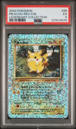 2002 POKEMON LEGEND COLL #86 PIKACHU-REVERSE FOIL PSA 5 - Image 1