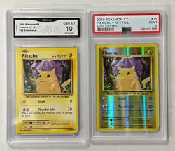 2016 Pokemon XY Evolutions Pikachu W/Reverse Holo 35/108 PSA 9 & Non Holo 10 - Image 1