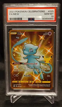 Pokemon Mew #25 2021 25th Anniversary Celebrations Gold Full Art PSA 10 GEM MINT - Image 1