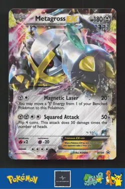 2014 Pokemon XY Promo XY34 Metagross EX (Shiny) - DAMAGED - Image 1