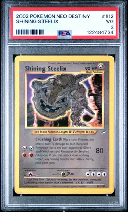 Pokemon Card Shining Steelix 112/105 Neo Destiny 2002 PSA 3 VG - Image 1